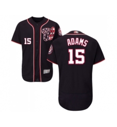Men's Washington Nationals #15 Matt Adams Navy Blue Alternate Flex Base Authentic Collection Baseball Jersey