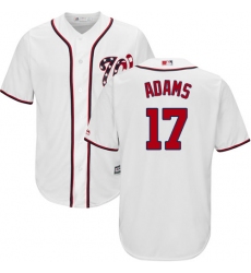 Youth Majestic Washington Nationals #17 Matt Adams Authentic White Home Cool Base MLB Jersey