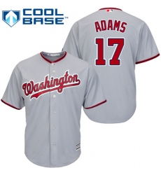 Youth Majestic Washington Nationals #17 Matt Adams Replica Grey Road Cool Base MLB Jersey