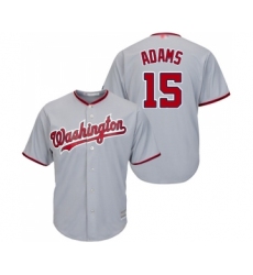 Youth Washington Nationals #15 Matt Adams Replica Grey Road Cool Base Baseball Jersey