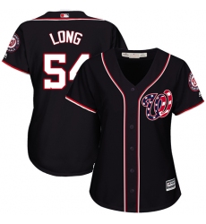 Women's Majestic Washington Nationals #54 Kevin Long Replica Navy Blue Alternate 2 Cool Base MLB Jersey