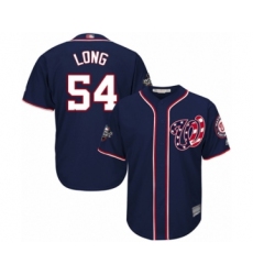 Youth Washington Nationals #54 Kevin Long Authentic Navy Blue Alternate 2 Cool Base 2019 World Series Bound Baseball Jersey