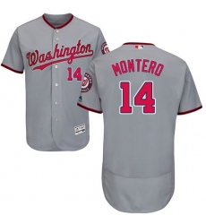 Men's Majestic Washington Nationals #14 Miguel Montero Grey Road Flex Base Authentic Collection MLB Jersey