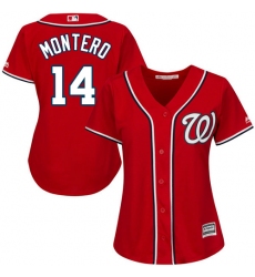 Women's Majestic Washington Nationals #14 Miguel Montero Authentic Red Alternate 1 Cool Base MLB Jersey