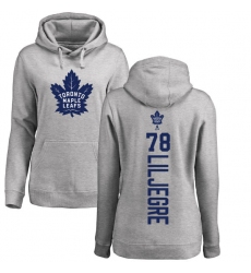 NHL Women's Adidas Toronto Maple Leafs #78 Timothy Liljegren Ash Backer Pullover Hoodie