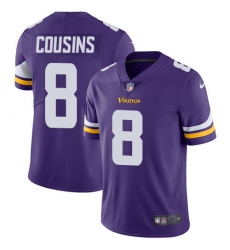 Men's Nike Minnesota Vikings #8 Kirk Cousins Purple Team Color Vapor Untouchable Limited Player NFL Jersey