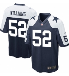 Men's Nike Dallas Cowboys #52 Connor Williams Game Navy Blue Throwback Alternate NFL Jersey