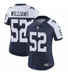 Women's Nike Dallas Cowboys #52 Connor Williams Navy Blue Throwback Alternate Vapor Untouchable Limited Player NFL Jersey