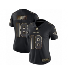 Women's Atlanta Falcons #18 Calvin Ridley Black Gold Vapor Untouchable Limited Player 100th Season Football Jersey