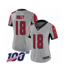 Women's Atlanta Falcons #18 Calvin Ridley Limited Silver Inverted Legend 100th Season Football Jersey