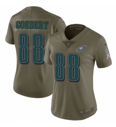 Women's Nike Philadelphia Eagles #88 Dallas Goedert Limited Olive 2017 Salute to Service NFL Jersey