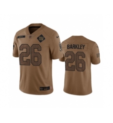 Men's Nike New York Giants #26 Saquon Barkley 2023 Brown Salute To Service Limited Football Stitched Jersey