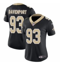 Women's Nike New Orleans Saints #93 Marcus Davenport Black Team Color Vapor Untouchable Limited Player NFL Jersey