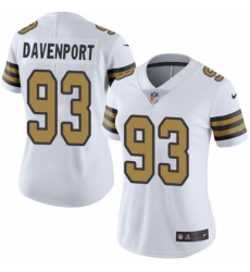 Women's Nike New Orleans Saints #93 Marcus Davenport Limited White Rush Vapor Untouchable NFL Jersey