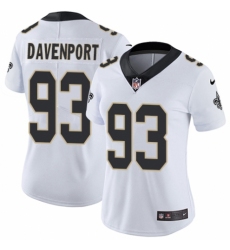 Women's Nike New Orleans Saints #93 Marcus Davenport White Vapor Untouchable Limited Player NFL Jersey