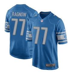 Men's Nike Detroit Lions #77 Frank Ragnow Game Blue Team Color NFL Jersey