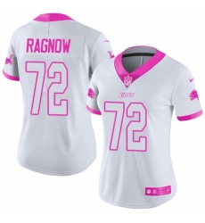 Women's Nike Detroit Lions #72 Frank Ragnow Limited White/Pink Rush Fashion NFL Jersey