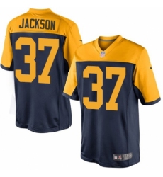 Men's Nike Green Bay Packers #37 Josh Jackson Limited Navy Blue Alternate NFL Jersey