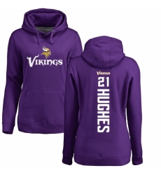 NFL Women's Nike Minnesota Vikings #21 Mike Hughes Purple Backer Pullover Hoodie