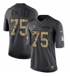Men's Nike Minnesota Vikings #75 Brian O'Neill Limited Black 2016 Salute to Service NFL Jersey