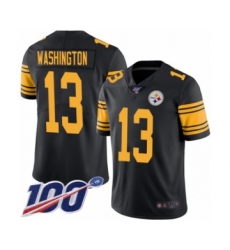 Men's Pittsburgh Steelers #13 James Washington Limited Black Rush Vapor Untouchable 100th Season Football Jersey