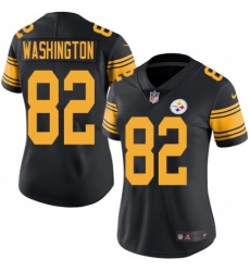 Women's Nike Pittsburgh Steelers #82 James Washington Limited Black Rush Vapor Untouchable NFL Jersey