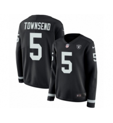 Women's Nike Oakland Raiders #5 Johnny Townsend Limited Black Therma Long Sleeve NFL Jersey