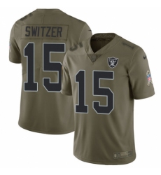 Men's Nike Oakland Raiders #15 Ryan Switzer Limited Olive 2017 Salute to Service NFL Jersey