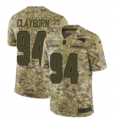 Men's Nike New England Patriots #94 Adrian Clayborn Limited Camo 2018 Salute to Service NFL Jersey