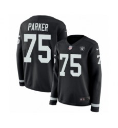 Women's Nike Oakland Raiders #75 Brandon Parker Limited Black Therma Long Sleeve NFL Jersey