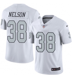 Men's Nike Oakland Raiders #38 Nick Nelson Limited White Rush Vapor Untouchable NFL Jersey