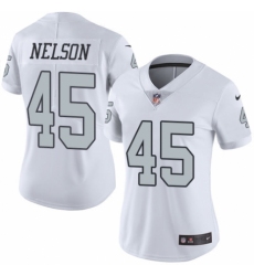 Women's Nike Oakland Raiders #45 Nick Nelson Limited White Rush Vapor Untouchable NFL Jersey