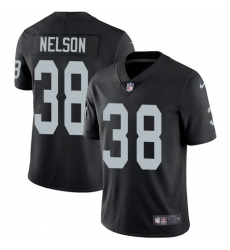 Youth Nike Oakland Raiders #38 Nick Nelson Black Team Color Vapor Untouchable Limited Player NFL Jersey