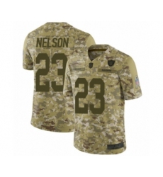 Youth Oakland Raiders #23 Nick Nelson Limited Camo 2018 Salute to Service Football Jersey
