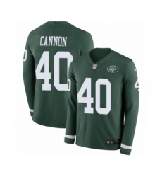 Men's Nike New York Jets #40 Trenton Cannon Limited Green Therma Long Sleeve NFL Jersey