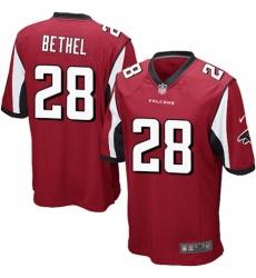 Men's Nike Atlanta Falcons #28 Justin Bethel Game Red Team Color NFL Jersey