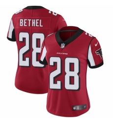 Women's Nike Atlanta Falcons #28 Justin Bethel Red Team Color Vapor Untouchable Elite Player NFL Jersey