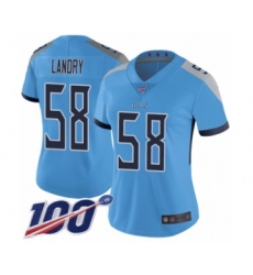 Women's Tennessee Titans #58 Harold Landry Light Blue Alternate Vapor Untouchable Limited Player 100th Season Football Jersey