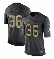 Youth Nike Tampa Bay Buccaneers #36 M.J. Stewart Limited Black 2016 Salute to Service NFL Jersey