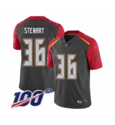 Youth Tampa Bay Buccaneers #36 M.J. Stewart Limited Gray Inverted Legend 100th Season Football Jersey