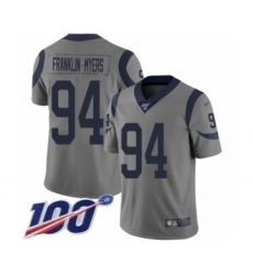 Men's Los Angeles Rams #94 John Franklin-Myers Limited Gray Inverted Legend 100th Season Football Jersey