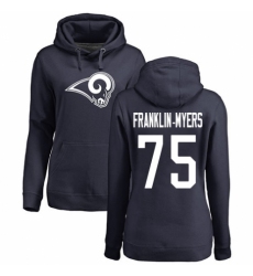 NFL Women's Nike Los Angeles Rams #57 John Franklin-Myers Navy Blue Name & Number Logo Pullover Hoodie