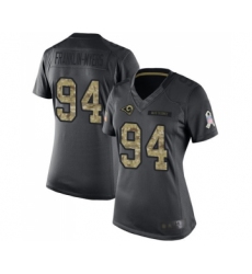 Women's Los Angeles Rams #94 John Franklin-Myers Limited Black 2016 Salute to Service Football Jersey