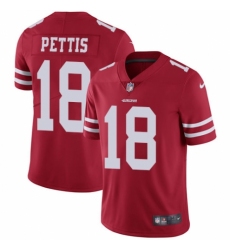 Men's Nike San Francisco 49ers #18 Dante Pettis Red Team Color Vapor Untouchable Limited Player NFL Jersey