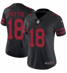 Women's Nike San Francisco 49ers #18 Dante Pettis Black Vapor Untouchable Elite Player NFL Jersey