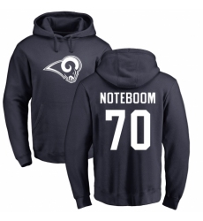 NFL Nike Los Angeles Rams #70 Joseph Noteboom Navy Blue Name & Number Logo Pullover Hoodie