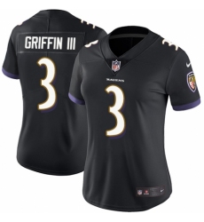 Women's Nike Baltimore Ravens #3 Robert Griffin III Black Alternate Vapor Untouchable Limited Player NFL Jersey