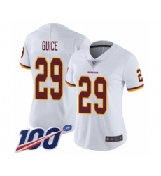 Women's Washington Redskins #29 Derrius Guice White Vapor Untouchable Limited Player 100th Season Football Jersey