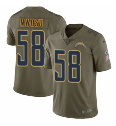 Youth Nike Los Angeles Chargers #58 Uchenna Nwosu Limited Olive 2017 Salute to Service NFL Jersey