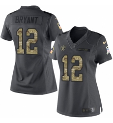 Women's Nike Oakland Raiders #12 Martavis Bryant Limited Black 2016 Salute to Service NFL Jersey